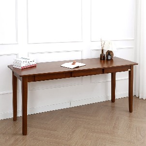 [Loydn Natural] 고무나무 원목 일자형 책상 테이블 1800