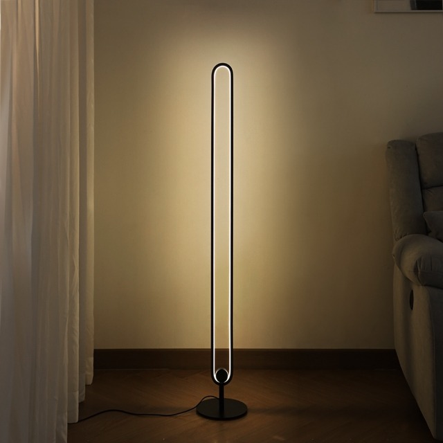 침실 거실 인테리어 LED 수면 무드등 나선형 장스탠드 조명 플로어 램프(블랙)