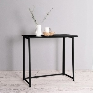 [스크래치A등급][DIY] 오키 다용도 접이식 간이 폴딩 보조 사이드 테이블 (black) (높이 75cm)